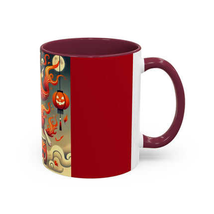 Jack-O’-Lantern Drums & The Kabuki Rabbit Colorful Mugs (11oz, 15oz)