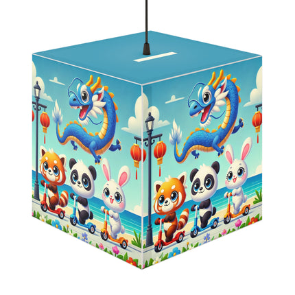 🌊🚲 The Seaside Scooter Friends Light Cube Lamp – Coastal Fun & Playful Adventure