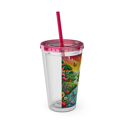 Sailor Kitten’s River Adventure Sunsplash Tumbler with Straw, 16oz