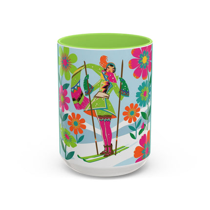 🎿🌸 The Winter Flower Adventurer Colorful Mug – Colorful Ski Fantasy