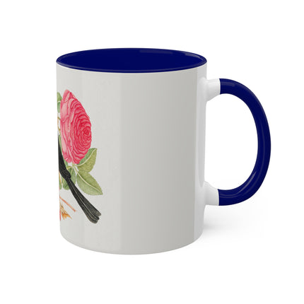 Blackbird with Roses by Anonymous Colorful Mugs, 11oz