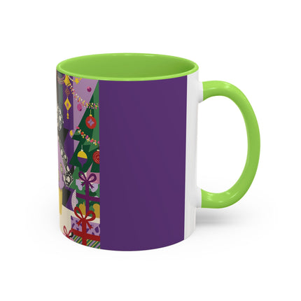 🎁✨ The Lavender Christmas Masquerade Colorful Mug – Art Deco Holiday Fantasy