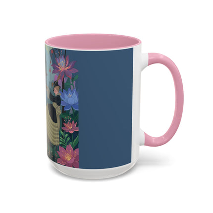 The Ladies And The Enchanted Macaw Colorful Mugs – Art Deco Botanical Elegance