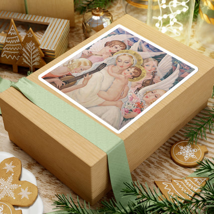 Madonna with Child surrounded by musical angels by Gerda Wegener Kiss-Cut Stickers (4 Sizes)