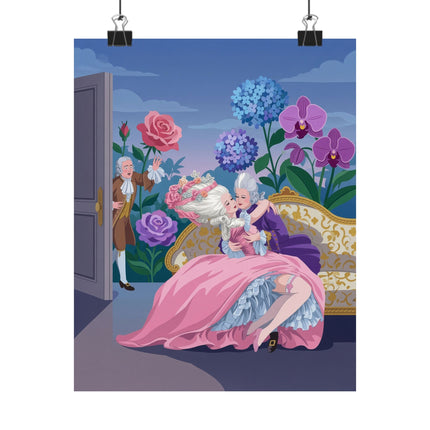 🌹💋 The Lady Of The Secret Rendezvous Matte Vertical Poster – Art Deco Romantic Whimsy