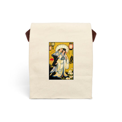 Golden Embrace Canvas Lunch Bag With Strap
