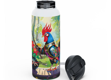 Cyberpunk Rooster Stainless Steel Water Bottle