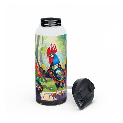 Cyberpunk Rooster Stainless Steel Water Bottle