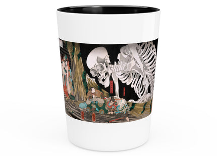 Mitsukuni Defying the Skeleton Spectre by Utagawa Kuniyoshi Ceramic Shot Glass