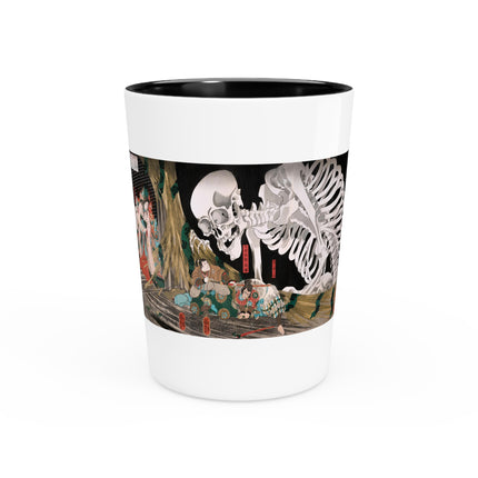 Mitsukuni Defying the Skeleton Spectre by Utagawa Kuniyoshi Ceramic Shot Glass