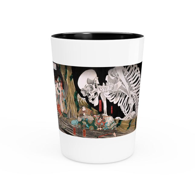Mitsukuni Defying the Skeleton Spectre by Utagawa Kuniyoshi Ceramic Shot Glass