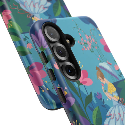 🌸☂️ A Stroll Through The Enchanted Forest Phone Case – Art Deco Floral Fantasy