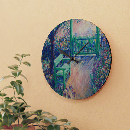 The Artist’s Garden Acrylic Wall Clock, Round and Square