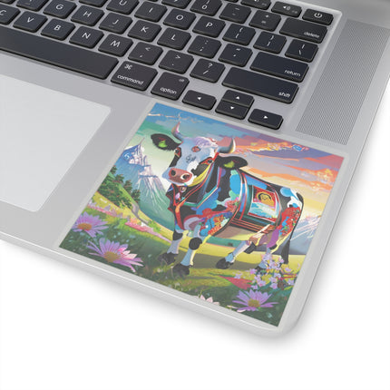 Cyber Glitch Cow Kiss-Cut Stickers (4 Sizes)
