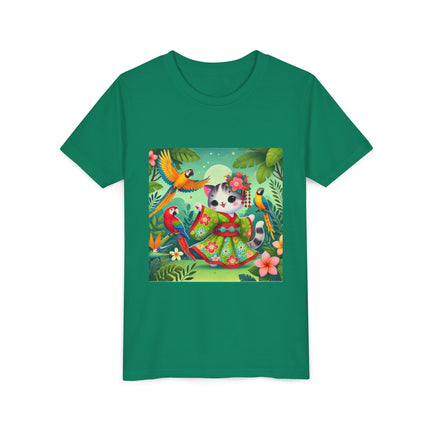 Parrot Dance of the Geisha Kitten Youth Short Sleeve Tee