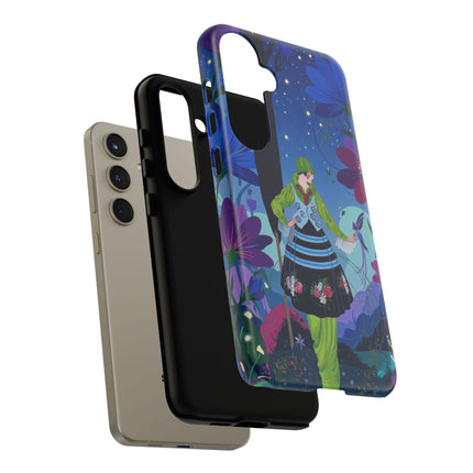 🌸🐦 The Lady Of The Midnight Bird Garden Phone Case – Art Deco Floral Fantasy