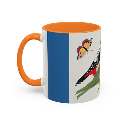 Woodpecker & Tulip Colorful Mugs – Vibrant Spring & Bold Beauty