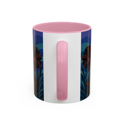 🖤🌺 The Midnight Floral Acrobat Colorful Mug – Art Deco Fashion Whimsy