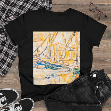 Saint-Tropez by Paul Signac Women's Midweight Cotton Tee