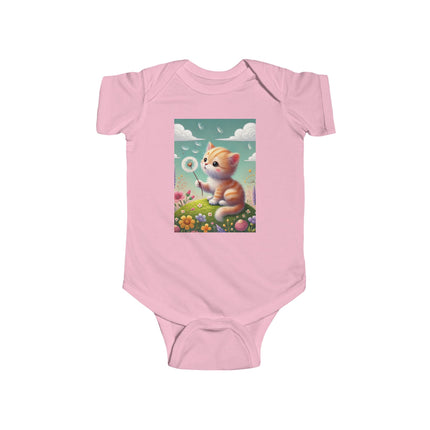 Dandelion Wishes Baby Bodysuit – Whimsical Kitten Design