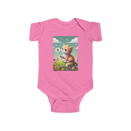 Dandelion Wishes Baby Bodysuit – Whimsical Kitten Design