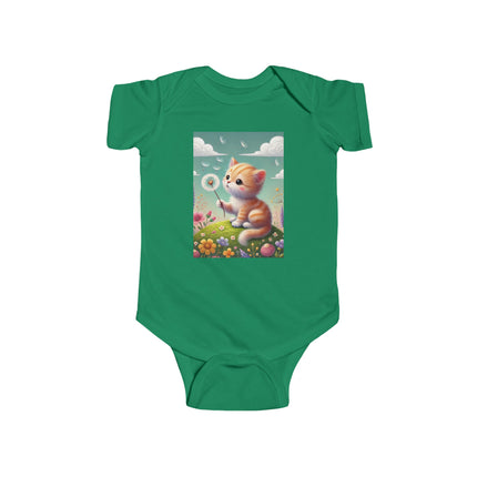 Dandelion Wishes Baby Bodysuit – Whimsical Kitten Design