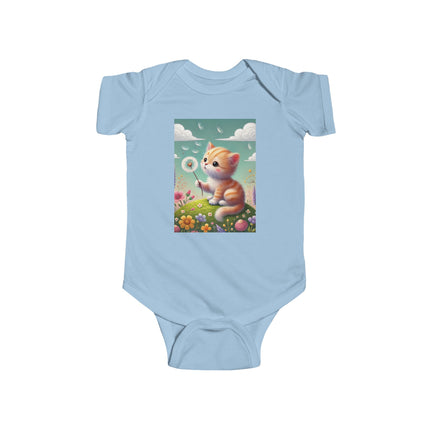 Dandelion Wishes Baby Bodysuit – Whimsical Kitten Design