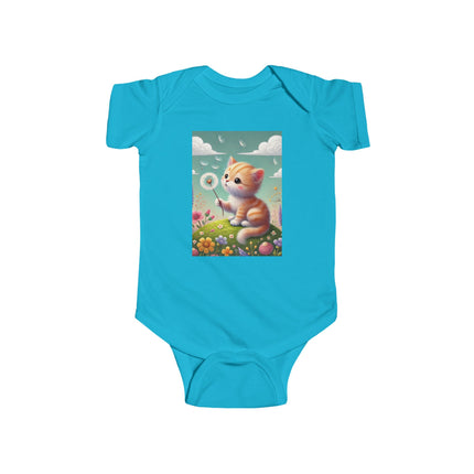 Dandelion Wishes Baby Bodysuit – Whimsical Kitten Design