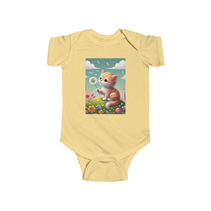 Dandelion Wishes Baby Bodysuit – Whimsical Kitten Design