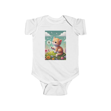 Dandelion Wishes Baby Bodysuit – Whimsical Kitten Design