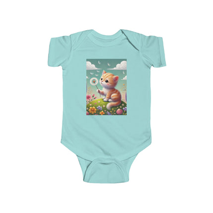Dandelion Wishes Baby Bodysuit – Whimsical Kitten Design