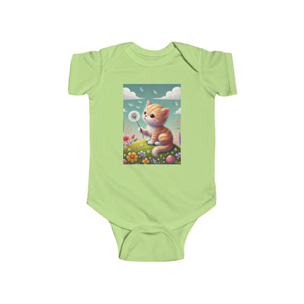 Dandelion Wishes Baby Bodysuit – Whimsical Kitten Design