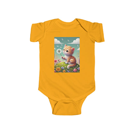 Dandelion Wishes Baby Bodysuit – Whimsical Kitten Design