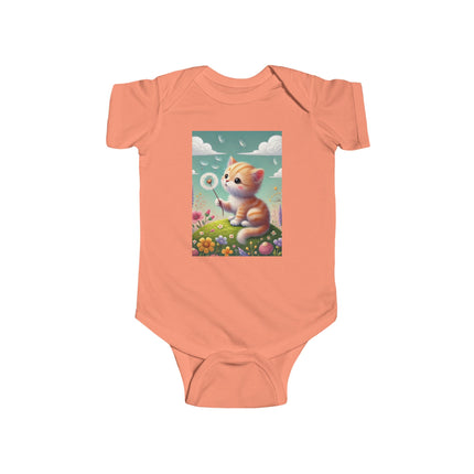 Dandelion Wishes Baby Bodysuit – Whimsical Kitten Design