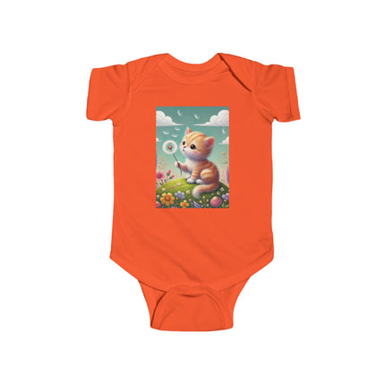 Dandelion Wishes Baby Bodysuit – Whimsical Kitten Design