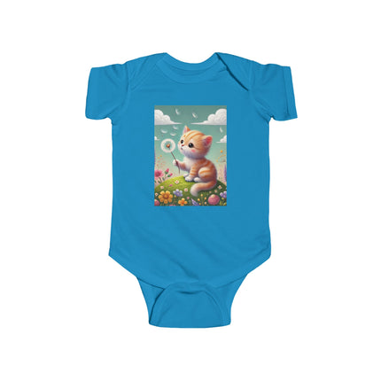 Dandelion Wishes Baby Bodysuit – Whimsical Kitten Design