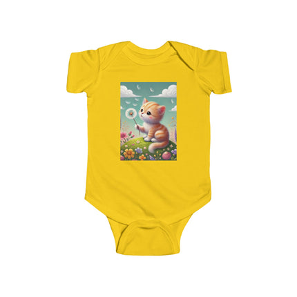 Dandelion Wishes Baby Bodysuit – Whimsical Kitten Design