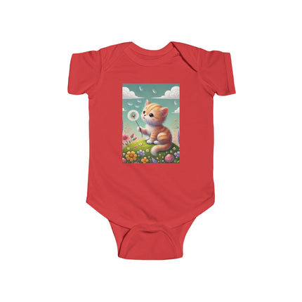 Dandelion Wishes Baby Bodysuit – Whimsical Kitten Design