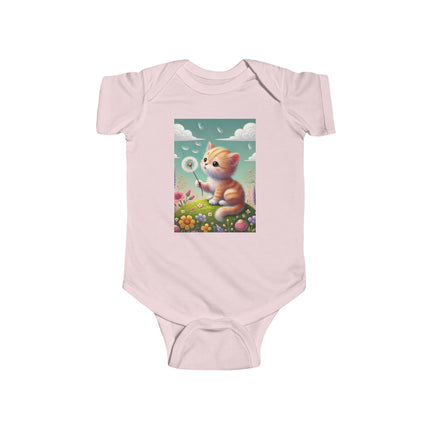 Dandelion Wishes Baby Bodysuit – Whimsical Kitten Design