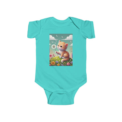 Dandelion Wishes Baby Bodysuit – Whimsical Kitten Design