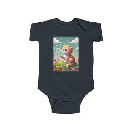 Dandelion Wishes Baby Bodysuit – Whimsical Kitten Design