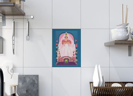 August & Peridot (from the Gem Series) by Sofia Chiostri Ceramic Tile