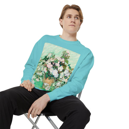 Roses by Vincent Van Gogh Unisex Garment-Dyed Sweatshirt