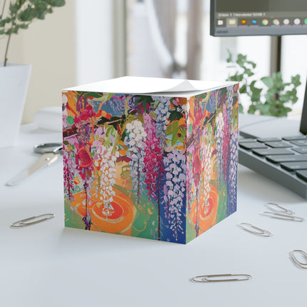 Golden Wisteria Elegance Note Cube