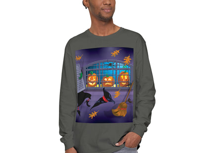 Whimsical Halloween Mischief Unisex Garment-dyed Long Sleeve T-Shirt