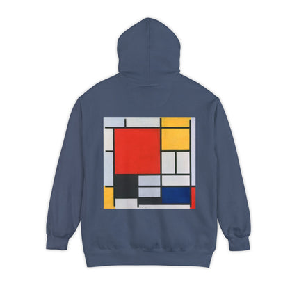 Composition with Red, Yellow, Blue, and Black by Piet Mondrian Unisex Garment-Dyed Hoodie