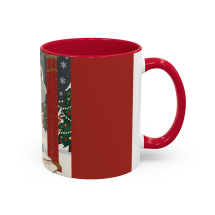 ❄️✨ The Winter Couture Promenade Colorful Mug – Art Deco Holiday Elegance