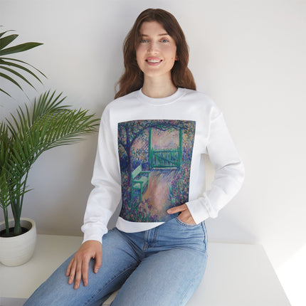 The Artist’s Garden (The Green Chair) by Theodore Earl Butler Heavy Blend™ Crewneck Sweatshirt