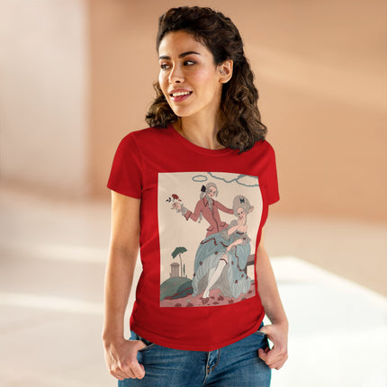 🌹🎀 The Rose Garden Courtship Cotton Tee – Art Deco Romantic Fashion