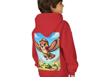 Red-Tailed Hawk in Battle Youth Heavy Blend Hooded Sweatshirt